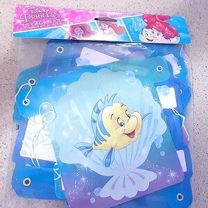 Disney Princess Happy Birthday Banner with the Little Mermaid Ariel & Flounder